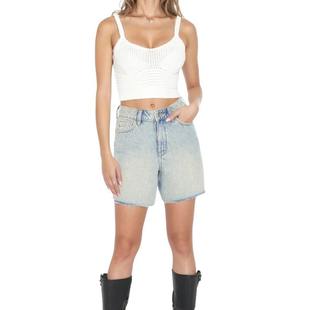 Forever 21 Crochet Sweater Knit Cami White Size S